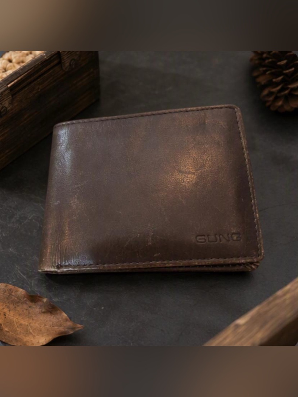 𝅺🌷 Alfred Sung🌷 Vintage Brown Leather Wallet
